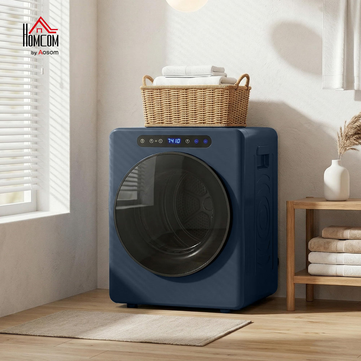 HOMCOM Vented Tumble Dryer 5kg Wet Laundry/3kg Dry Capacity 1000W Black