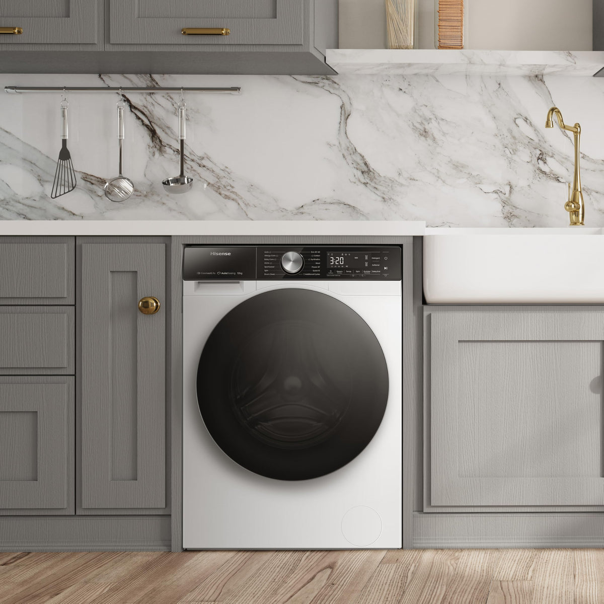 Hisense WF1G7021BW Freestanding 7 KG-Front Load Durable Inverter Washing Machine, Steam Wash-Quick Wash-15 Washing Programs-1200 RPM-White-Energy Rating B