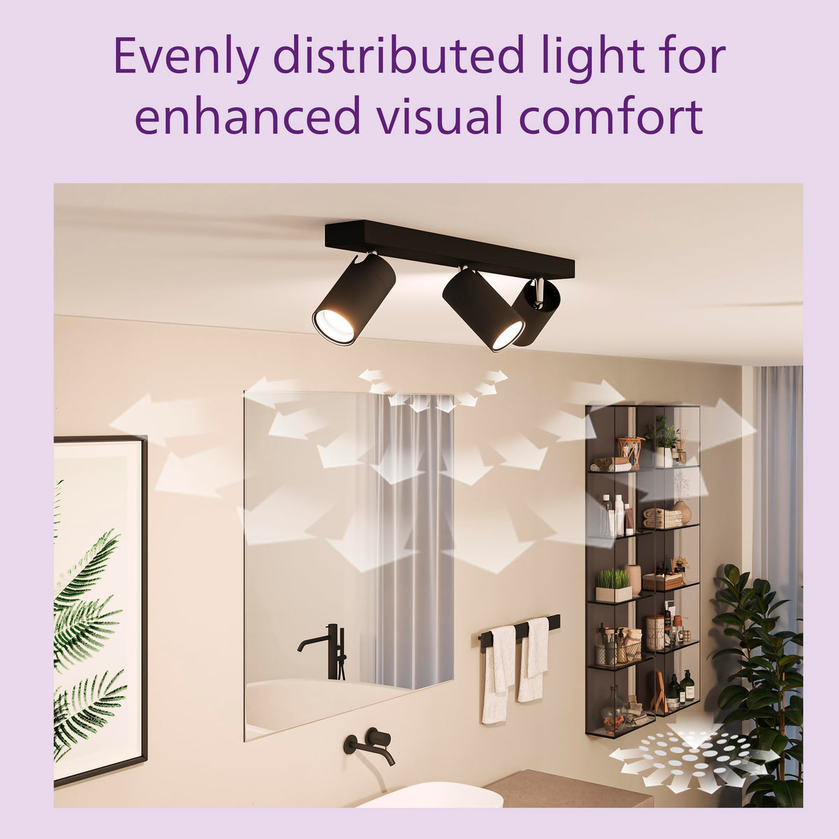 PHILIPS WarmGlow 6 Pack Dimmable [GU10 Spot] LED Light Bulbs, 3.8 W - 50W Equivalent, 2700-2200K. for Relaxed Home Lighting
