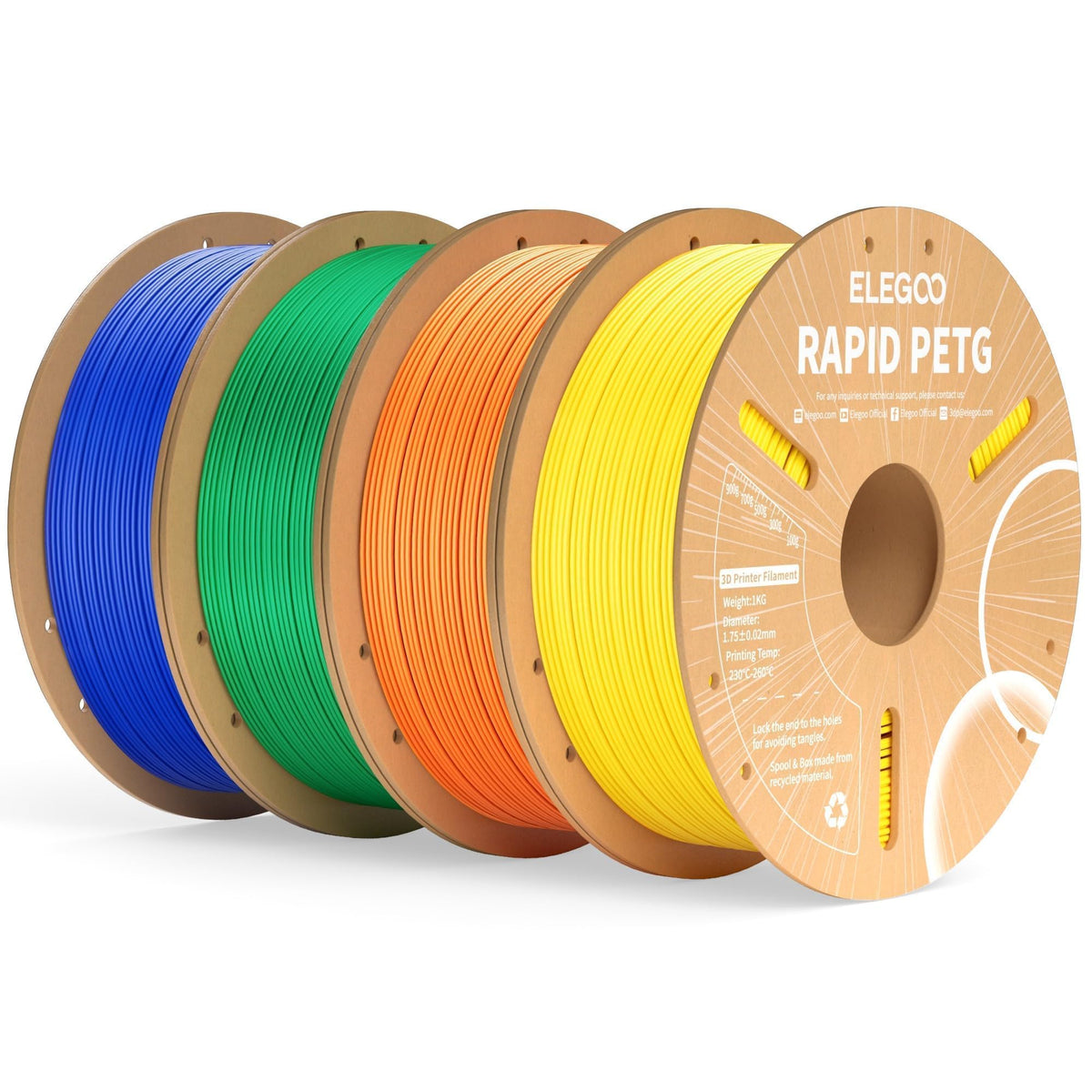 ELEGOO Rapid PETG 3D Printer Filament 1.75mm Black 1KG