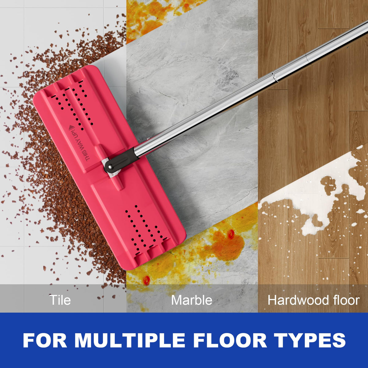 JOYMOOP Mop and Bucket with Wringer Set, Hands Free Flat Floor Mop and Bucket, with 3 Washable Microfiber Pads, Wet and Dry Use, Floor Cleaning System