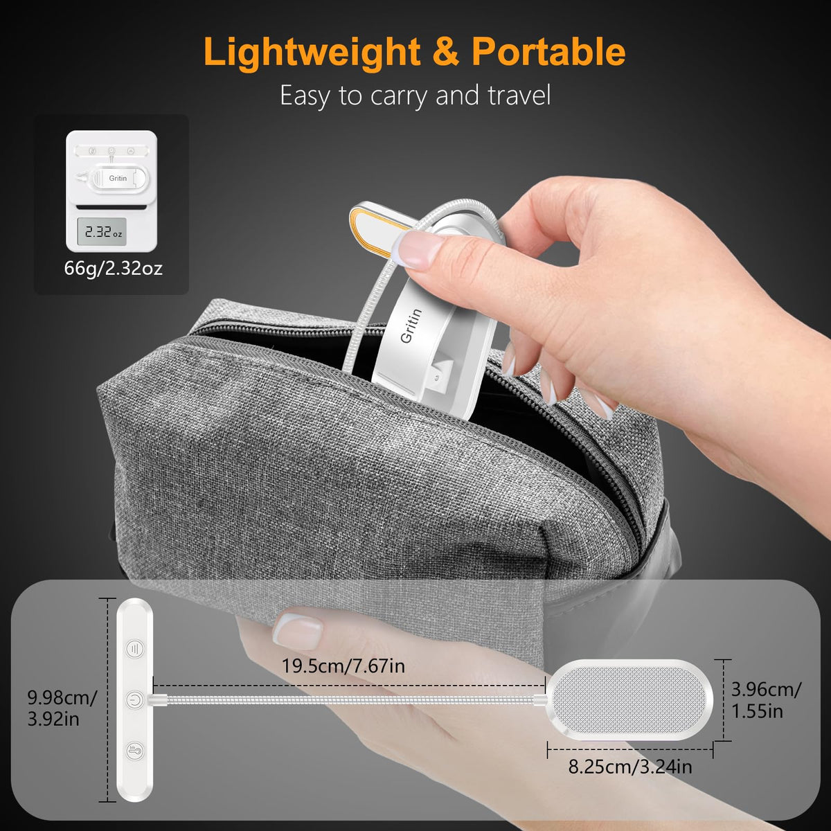 Gritin 19 LED Rechargeable Book Light for Reading in Bed - Memory Function