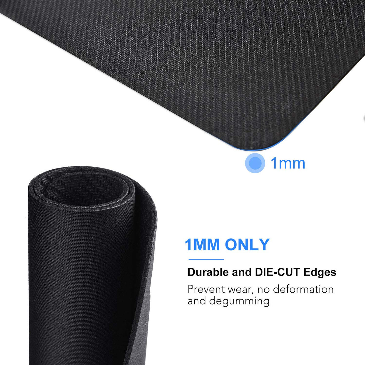 cimetech Gaming Mouse Pad 800 * 300 * 3 MM, Extended Large Mouse Mat Computer Keyboard Desk Pad with Anti-Slip Rubber Base Comfortable Waterproof Soft Cloth, Improved Precision and Speed - Black