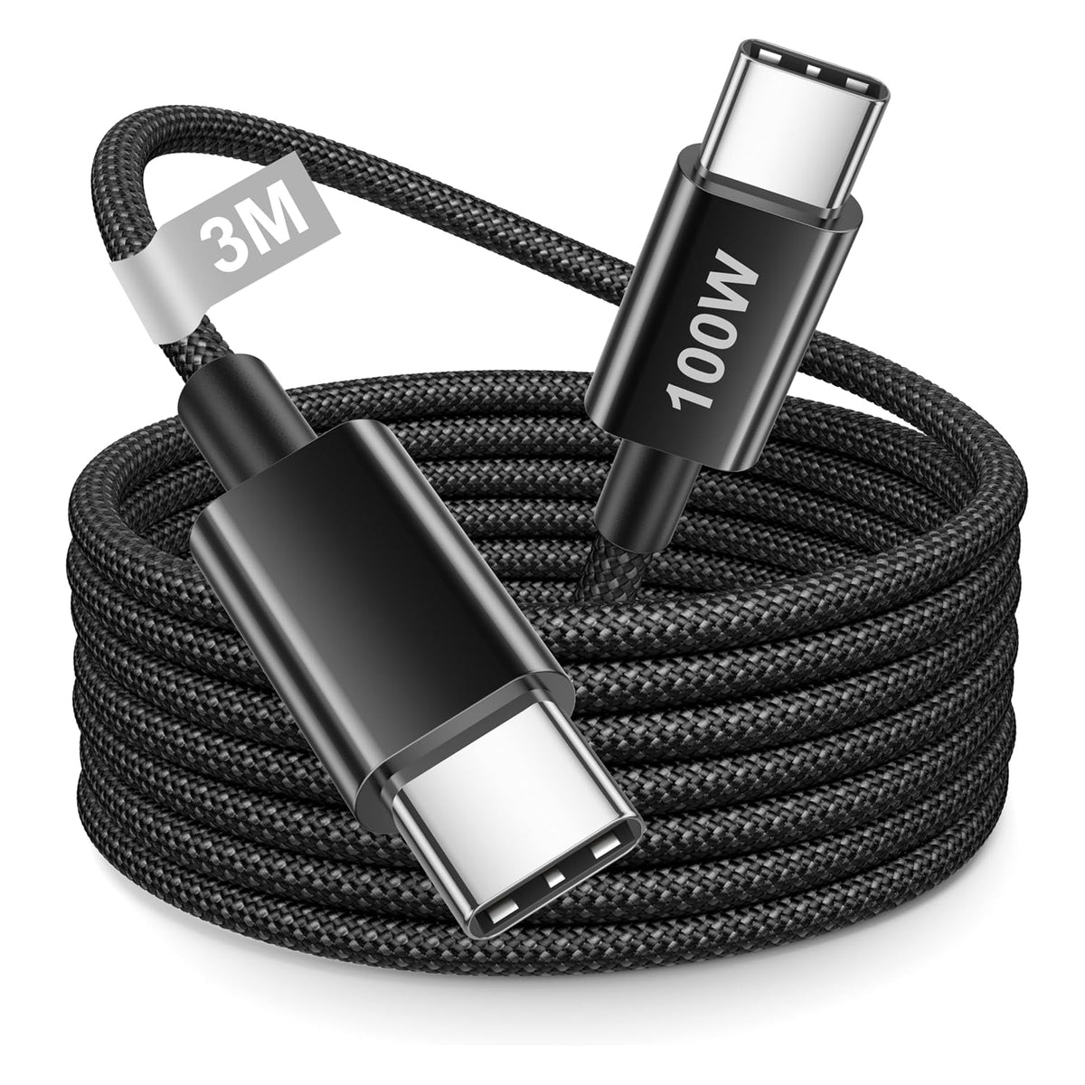 100W USB C Charger Cable 3M, iPhone 15 16 17 Charger Cable 3M Long USB C Cable Fast Charge Type C Fast Charging Lead Wire for iPhone Air/17/16 Pro Max/16e/15 Plus,iPad Pro/Air,Macbook,Samsung S25 S24