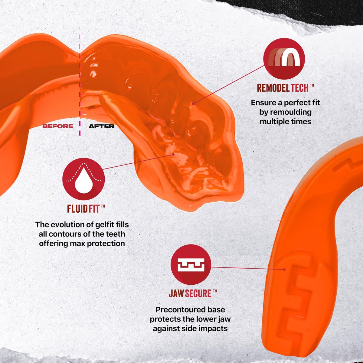 SAFEJAWZ Mouth Guard, Slim Fit Gum Shield for Adult & Junior with Case