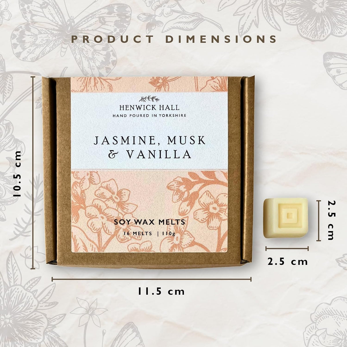 Jasmine, Musk & Vanilla Scented Wax Melts | 16 Pack | Soy Wax | Hand Poured