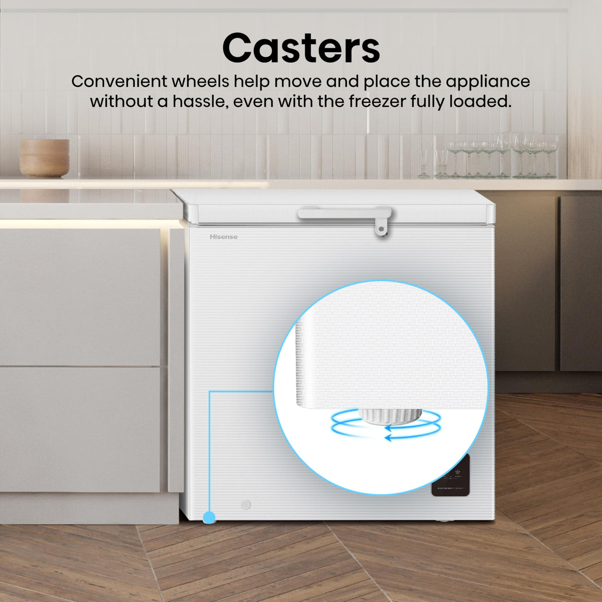 Hisense FC386D4AWLE 297Litres Freestanding Chest Freezer, 4 Star Freezer Rating, E Rated in White