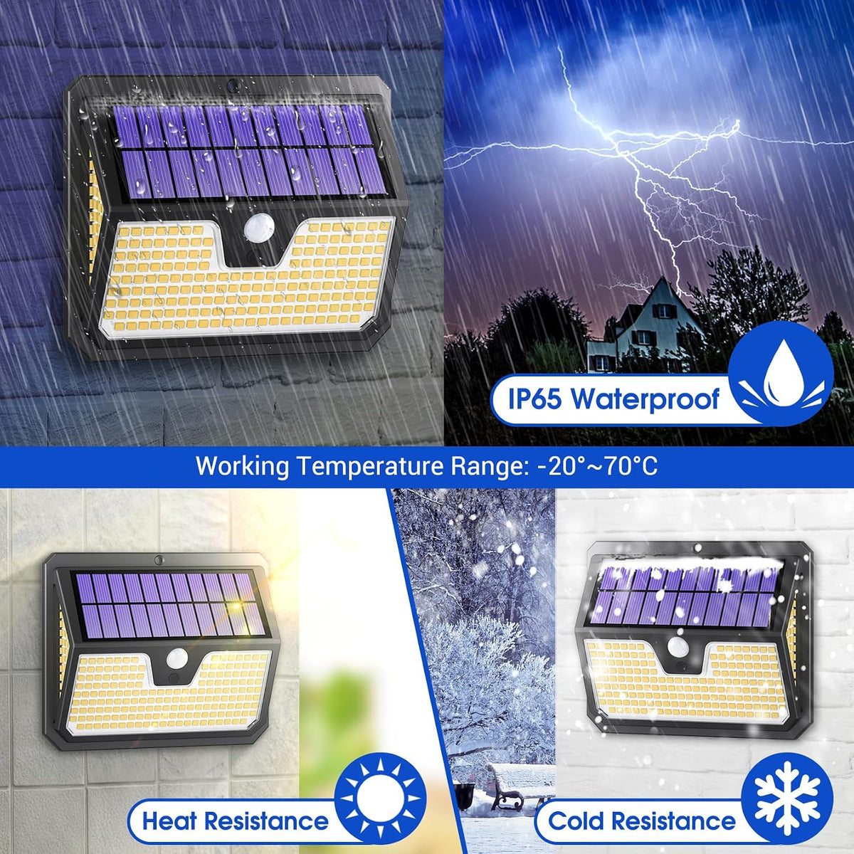Outdoor Garden Solar Security Lights - 6 Pack Solar Motion Sensor Light