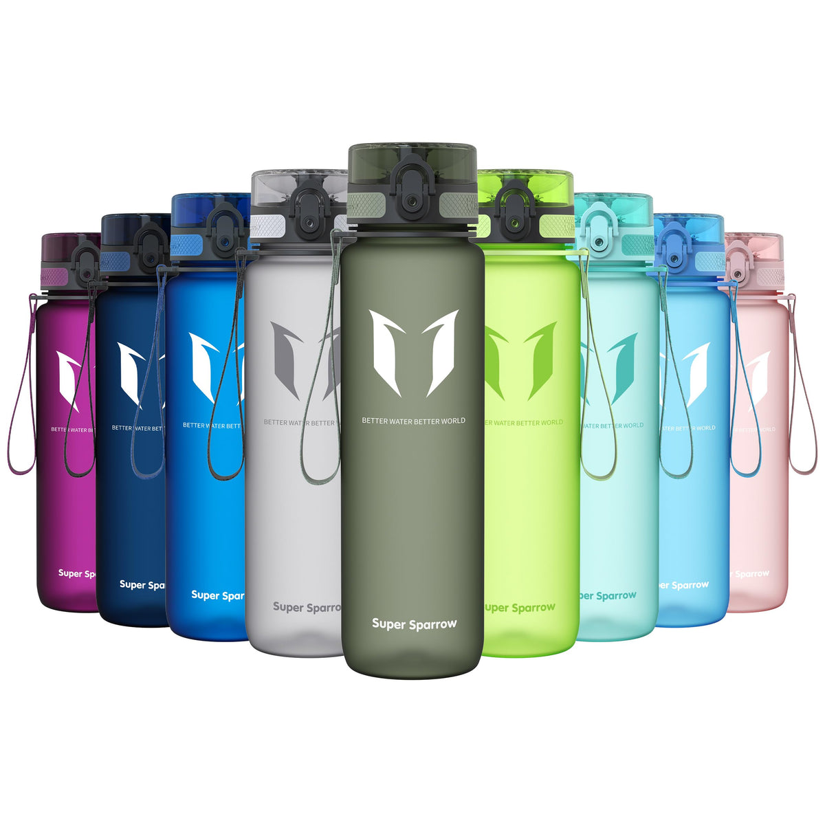 Sparrow Water Bottle 500ml/750ml/1L BPA-Free Tritan Drinks Bottle One-Click
