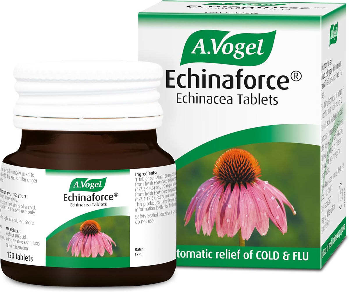 A.Vogel Echinaforce Echinacea Tablets relieves Cold & flu Symptoms by strengthening the Immune System, 120 Tablets