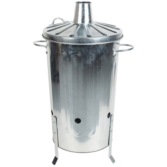 CrazyGadget Galvanised Steel Garden Incinerator Bin with Locking Lid — 18 Litre | Ventilated, 3-Leg Base