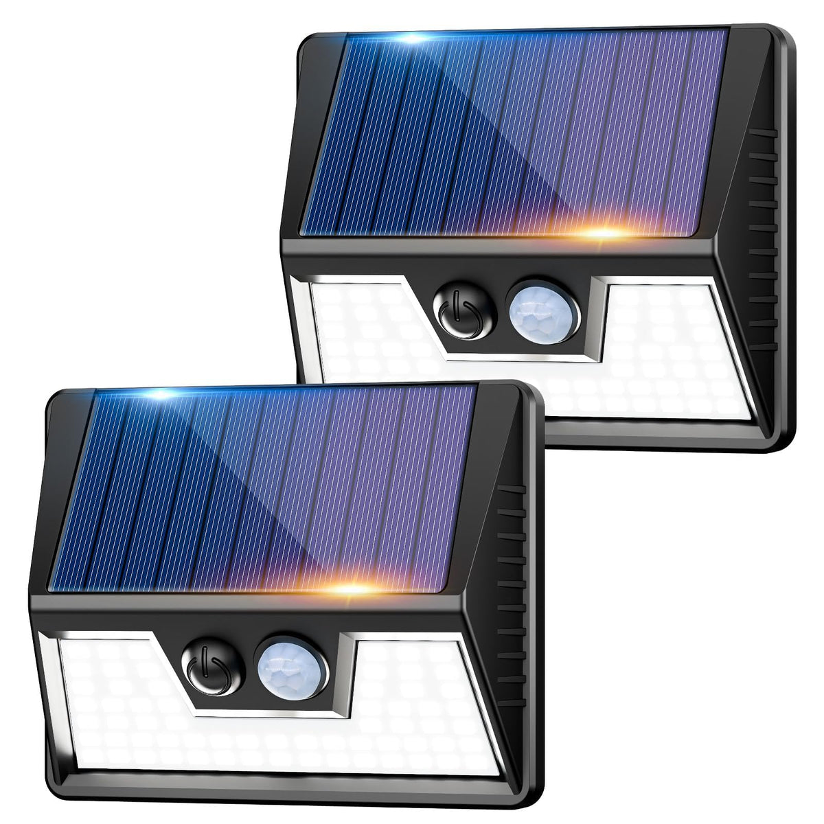 vighep Solar Security Lights Outdoor Motion Sensor, White 318LED Led Solar Powered Light with 3 Lighting Modes, IP65 Waterproof Wireless Pir Wall Light for Outside Garden Fence Yard-Warm White
