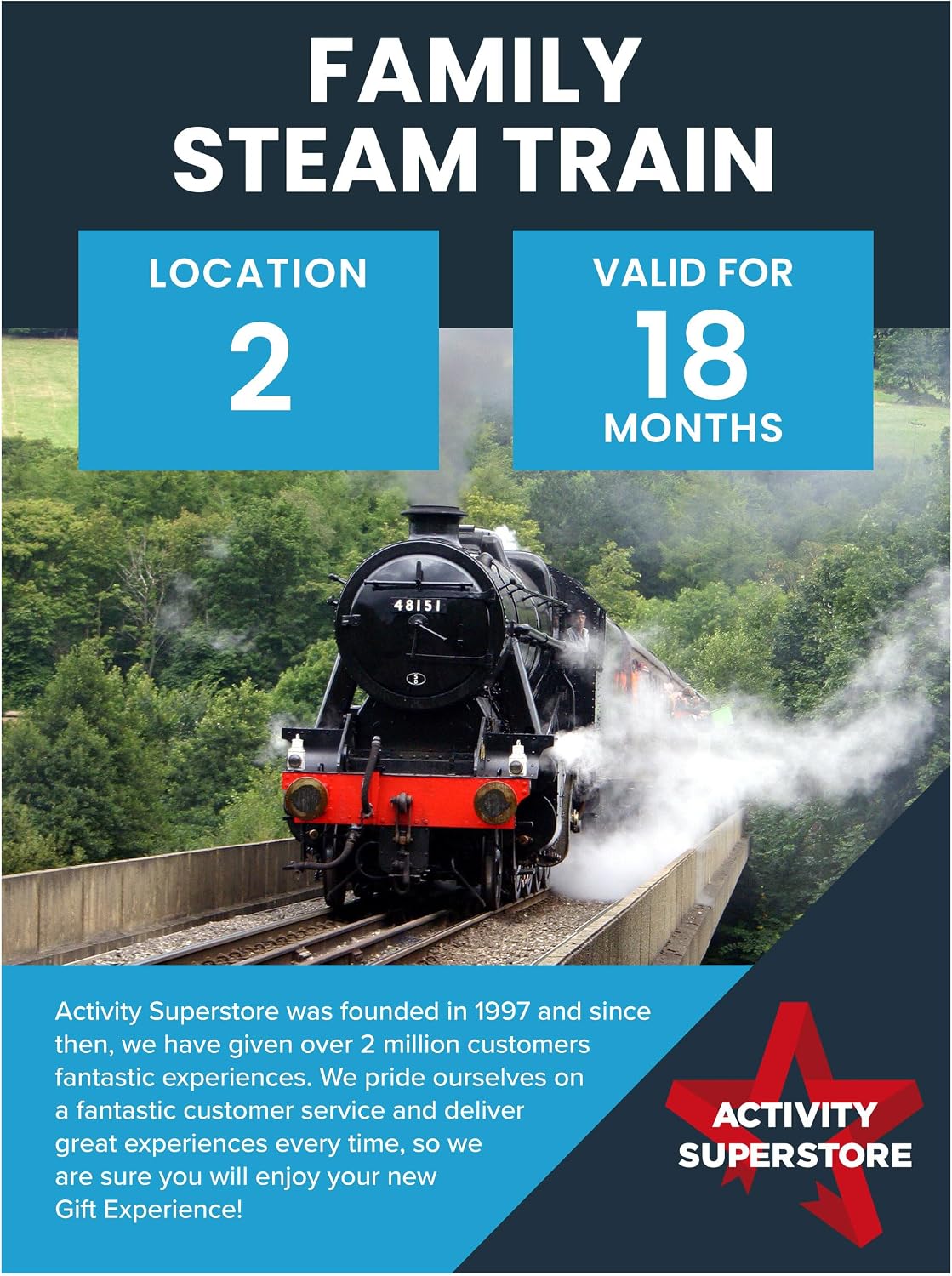 Activity Superstore Family Steam Train Gift (2 adults, 2 children)