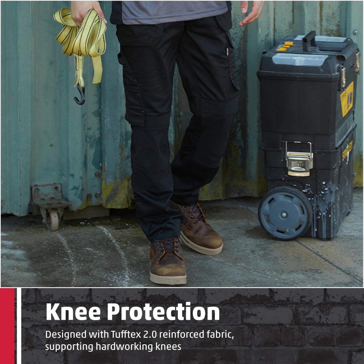 TuffStuff - Proflex Work Trousers - Heavy-Duty Tradesman Trousers with Knee Pad Pockets & Tuck-Away Holster Pockets - 260gsm Full Stretch Fabric, Slim Fit Design