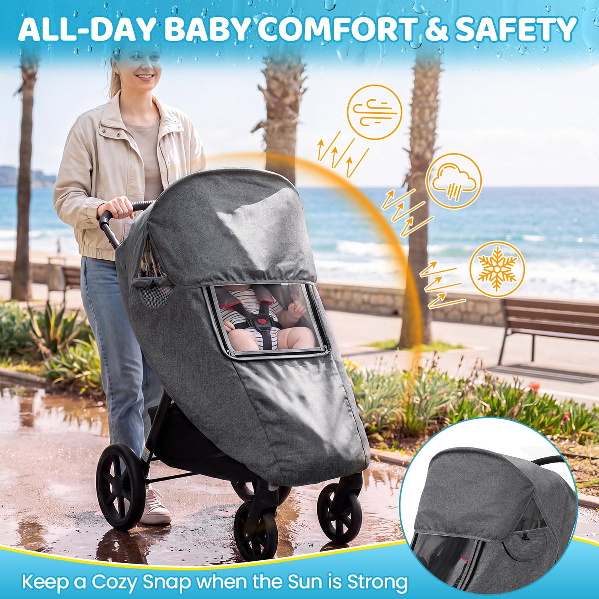 Orzbow Universal Rain Cover, Easy Access Door