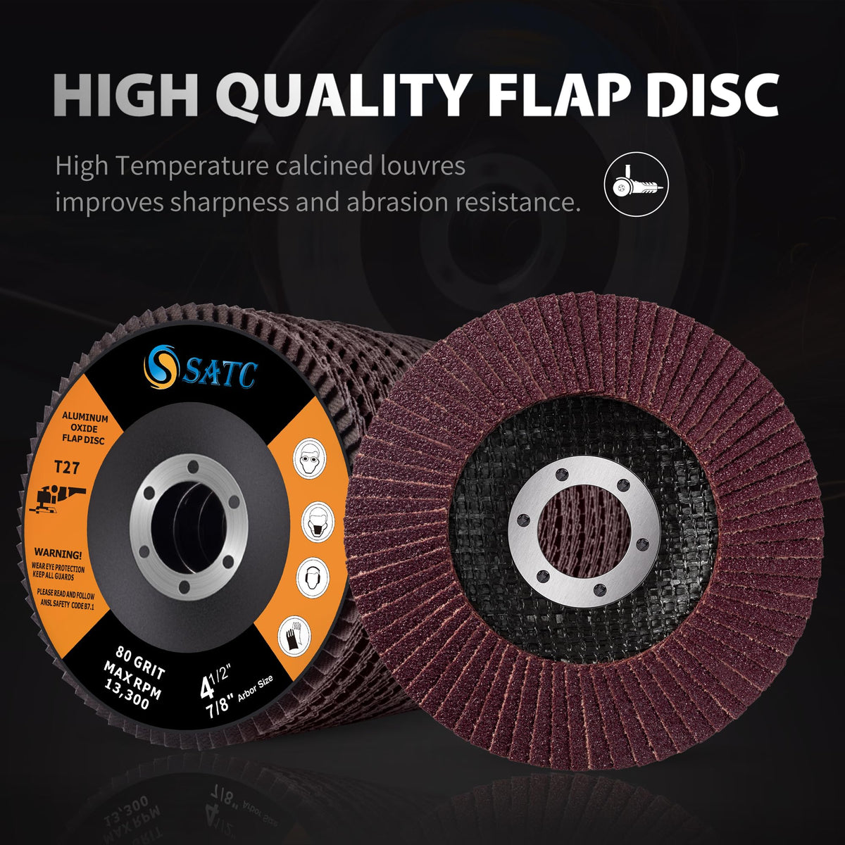 SATC Flap Discs 115mm 10 Pack Grinding Discs 120 Grit for Angle Grinder to Sanding Grinding Metal Wood