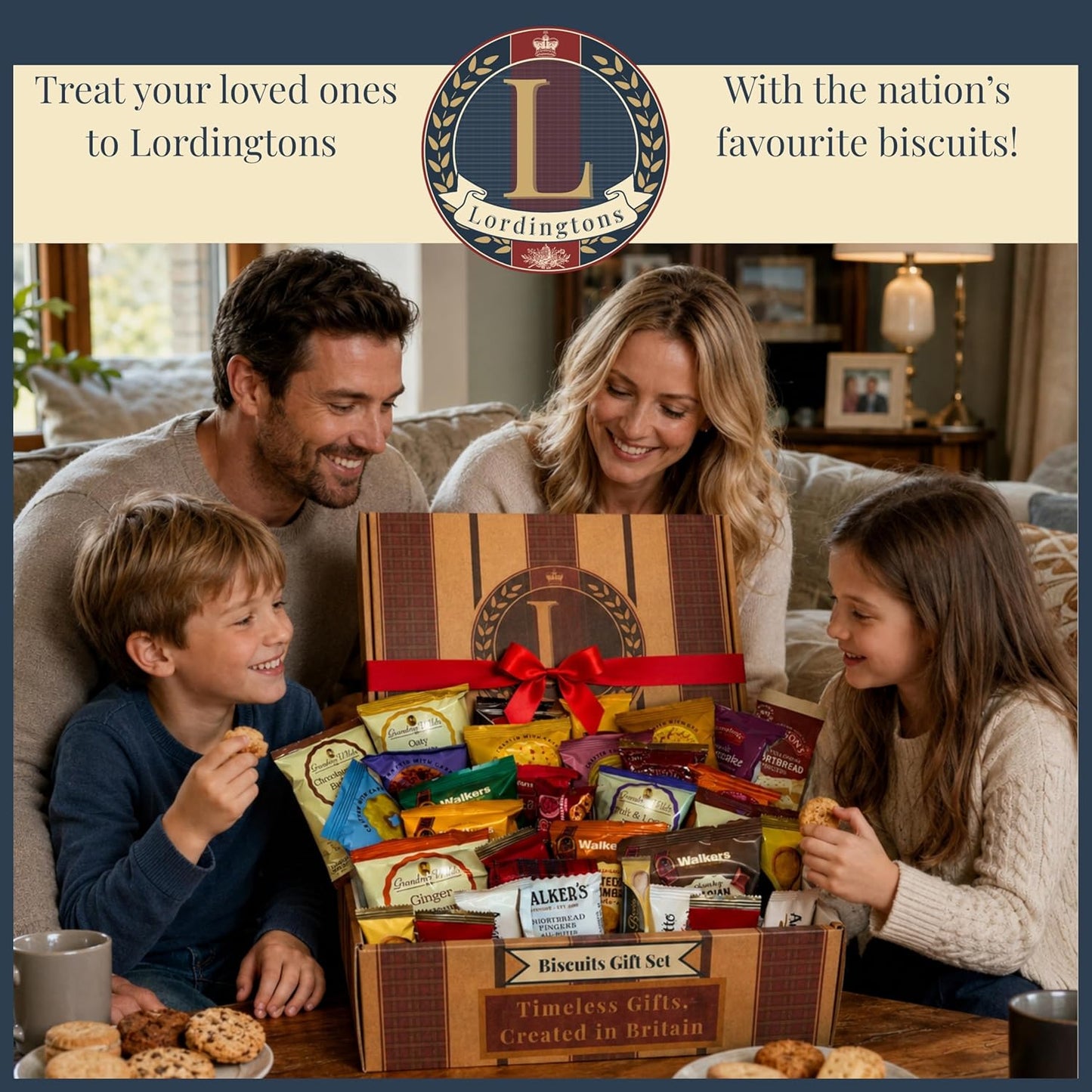 Biscuits Gift Set Hamper Bundle Contains 30 Packs of Individually Wrapped Biscuits Multipacks. Lordingtons Gift Hamper Includes a Variety of Loved Treats