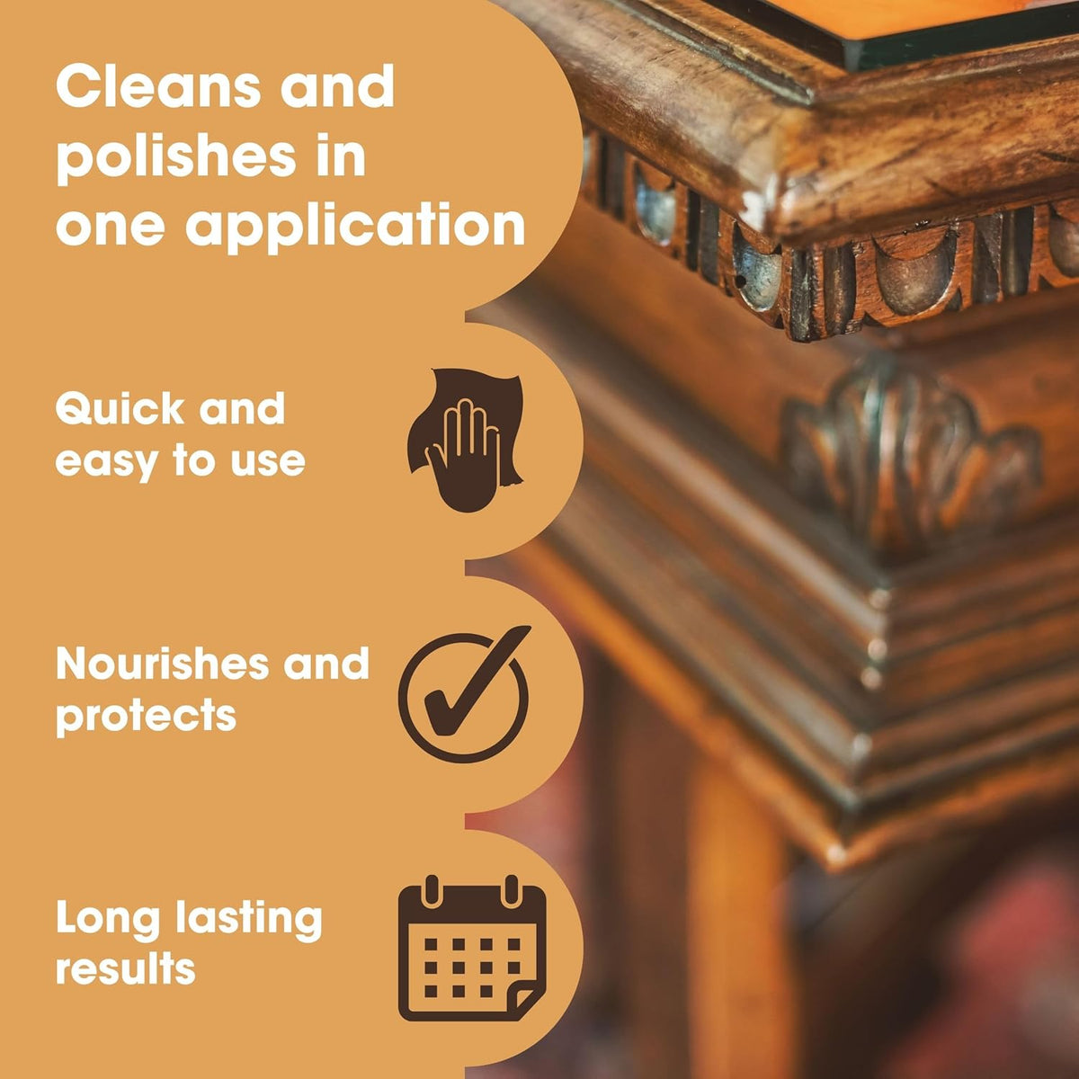Furniture Clinic Clear Beeswax Polish for Wood & Furniture - 200ml - Natural Beeswax for All Types and Colours - Wooden Furniture Polish to Protect & Enhance Any Wooden Surface