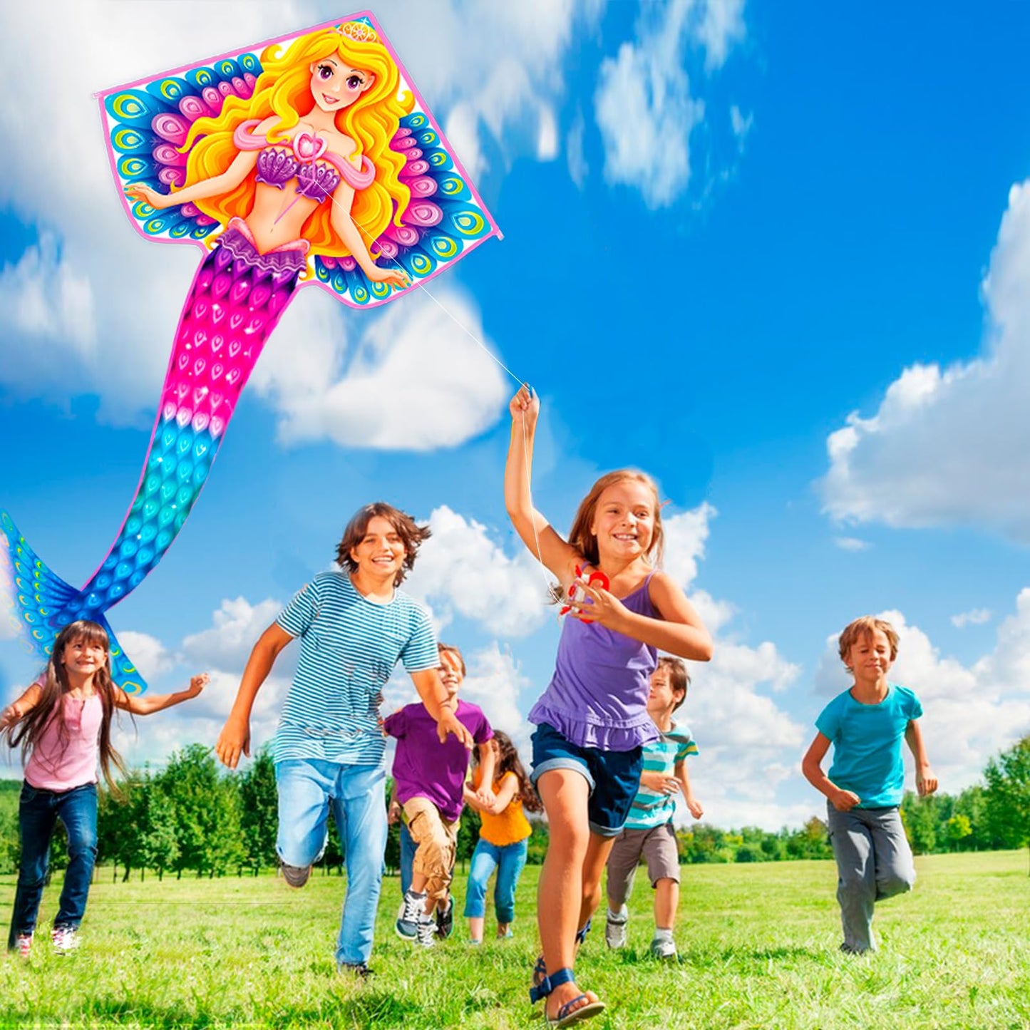 YongnKids Huge Kite Kids Easy to Fly for Ages 4-8 Children and Adults|Beginners, with 328ft String & Spool, Gift Packaging, Outdoor Games Flying Toys