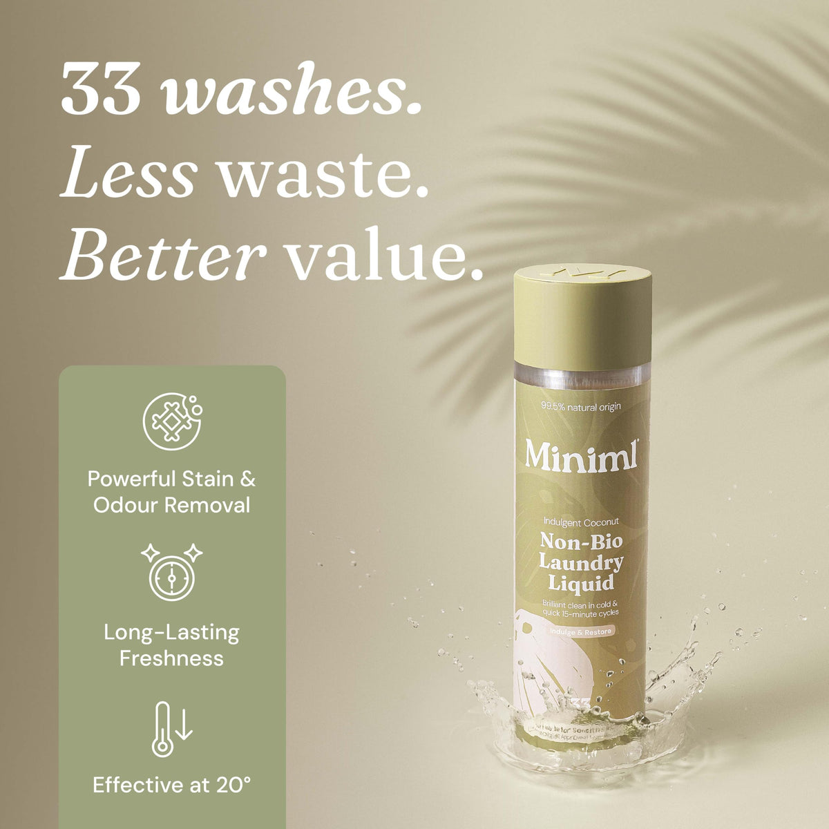 Miniml Eco Laundry Liquid Washing Detergent 5L Refill – Fresh Linen