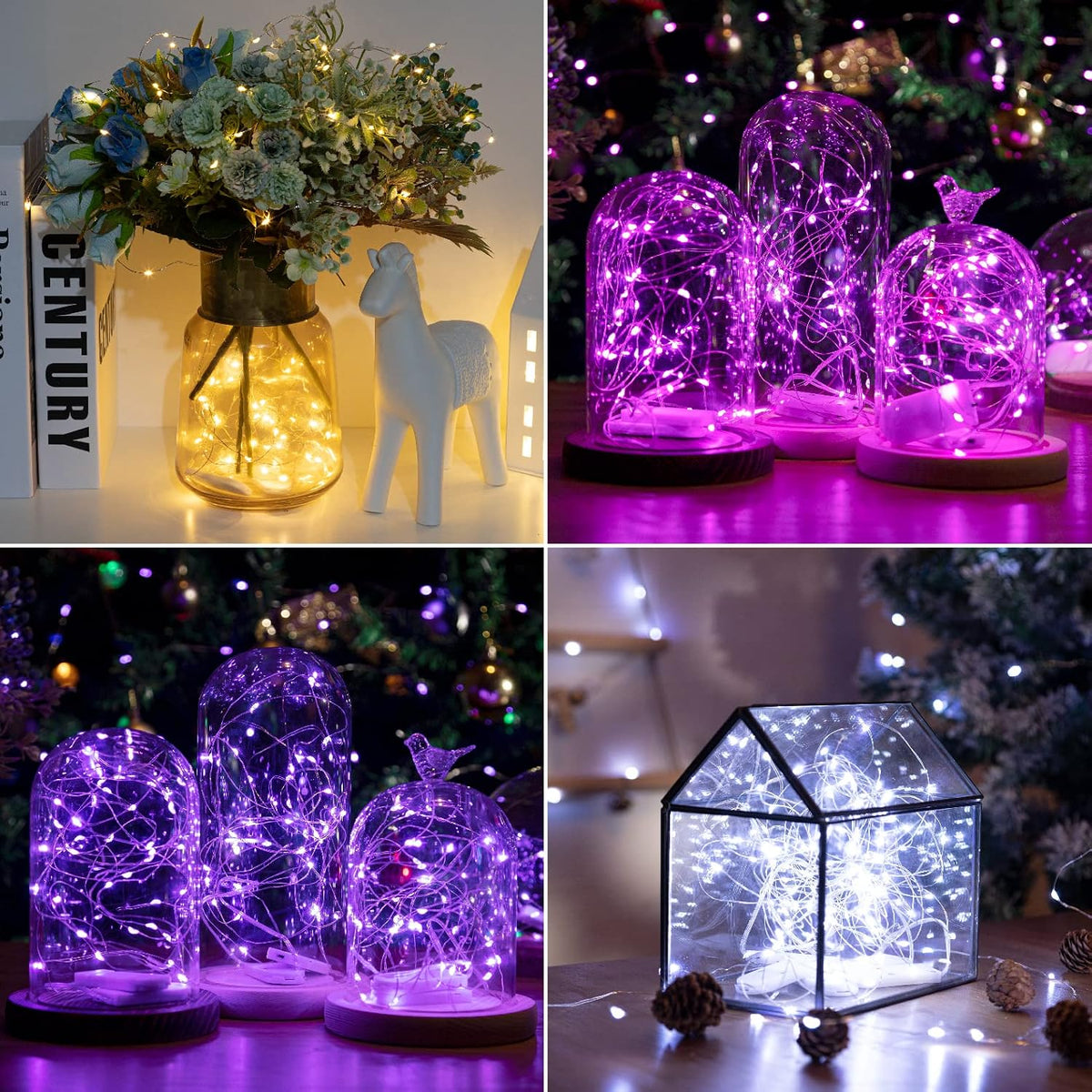 HXWEIYE 3 Pack USB Rechargeable Fairy Lights, 7ft 20 LED, 8 Modes & Timer
