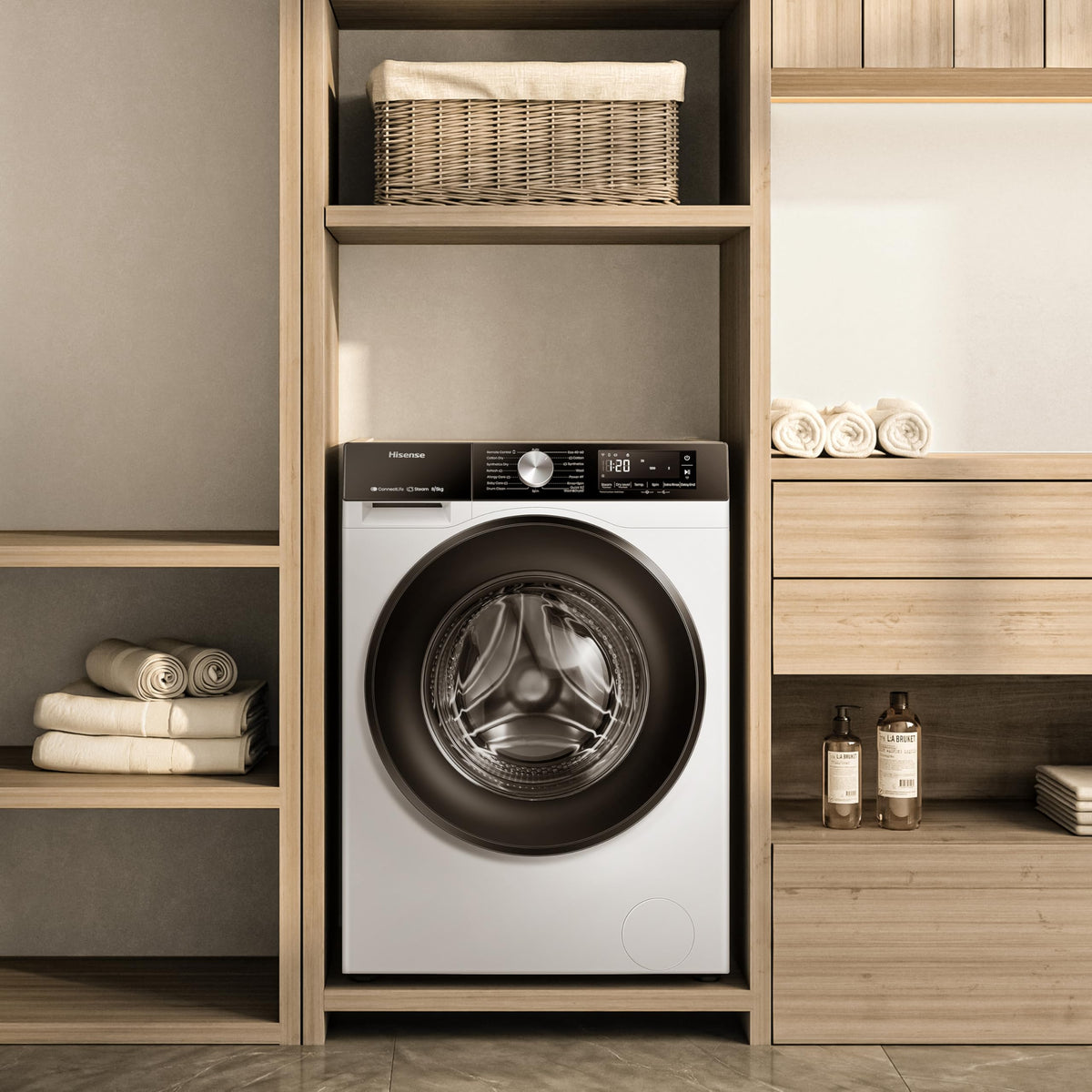 Hisense 3S Series WD3S8043BB3 Wifi Connected 8Kg and 5Kg Washer Dryer with 1400 rpm - Black - A-D Rated