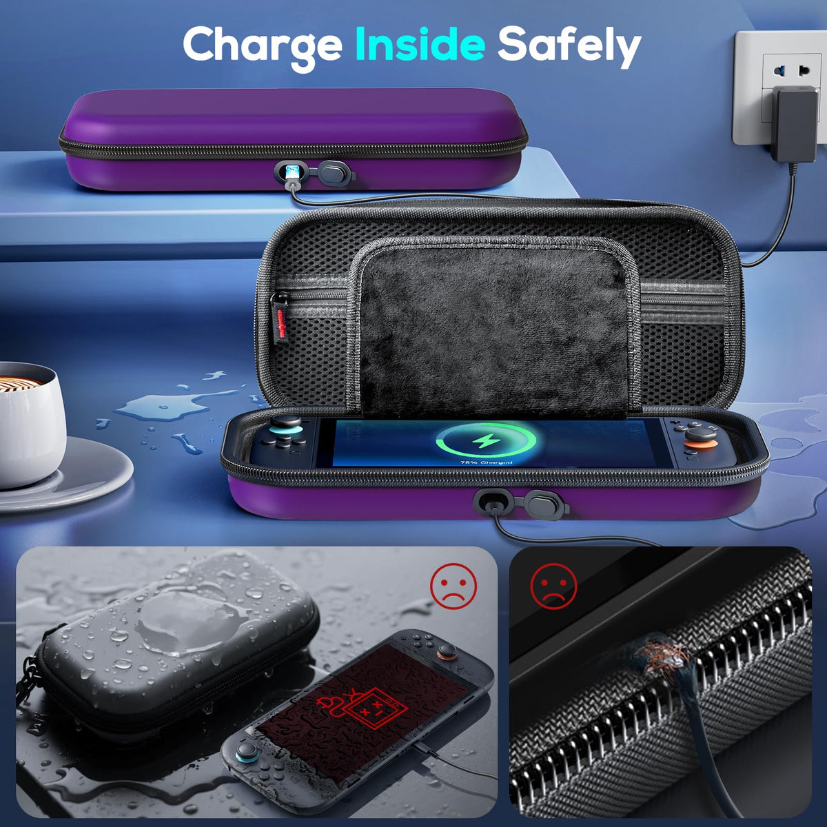 Case for Nintendo Switch 2, Travel Case with Charging Hole and 10 Game Card