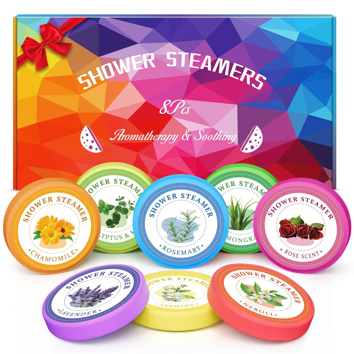 Linkax Shower Steamers Aromatherapy 8 Pcs, Christmas Gift for Women Purple