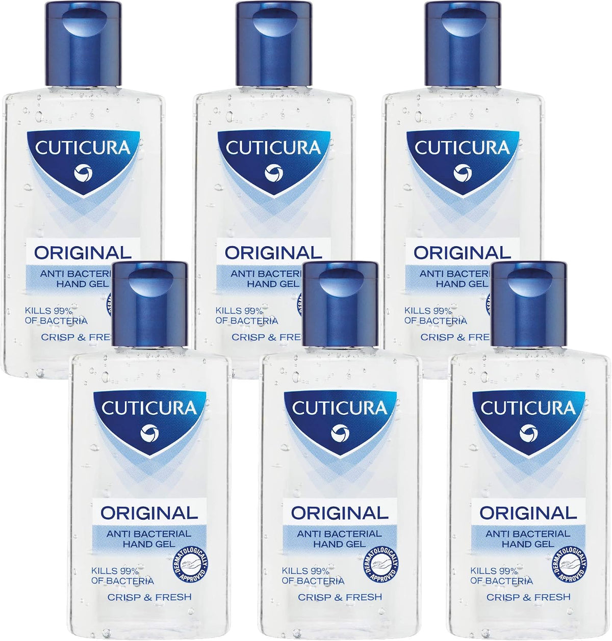 Cuticura Original Anti Bacterial Hand Gel 100ml Pack , Clear, 600 millilitre, (Pack of 6)