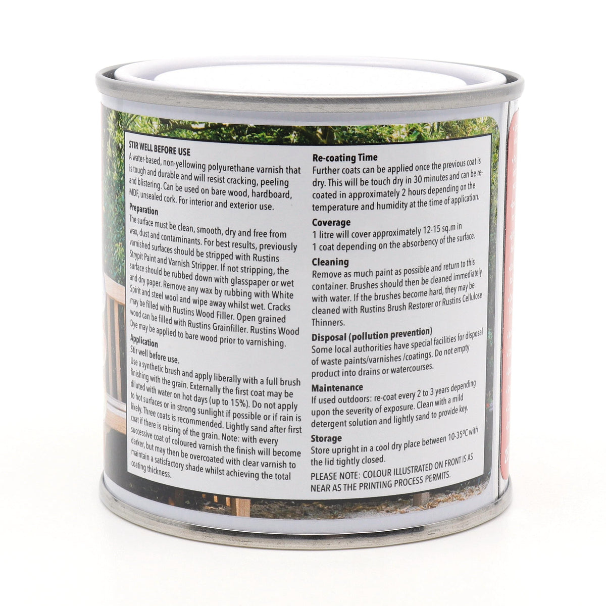 RustinsQuick Dry Poly Varnish Satin Clear 500ml -Tough, Water-Based Clear Finish in Gloss, Matt or Satin; Durable Protection for Interior Wood, Furniture and Floors