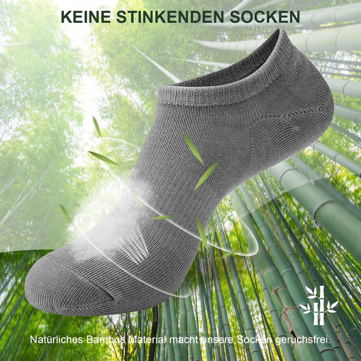 Niofind Bamboo Trainer Socks for Womens & Mens, 6 Pairs, Non Slip No Show