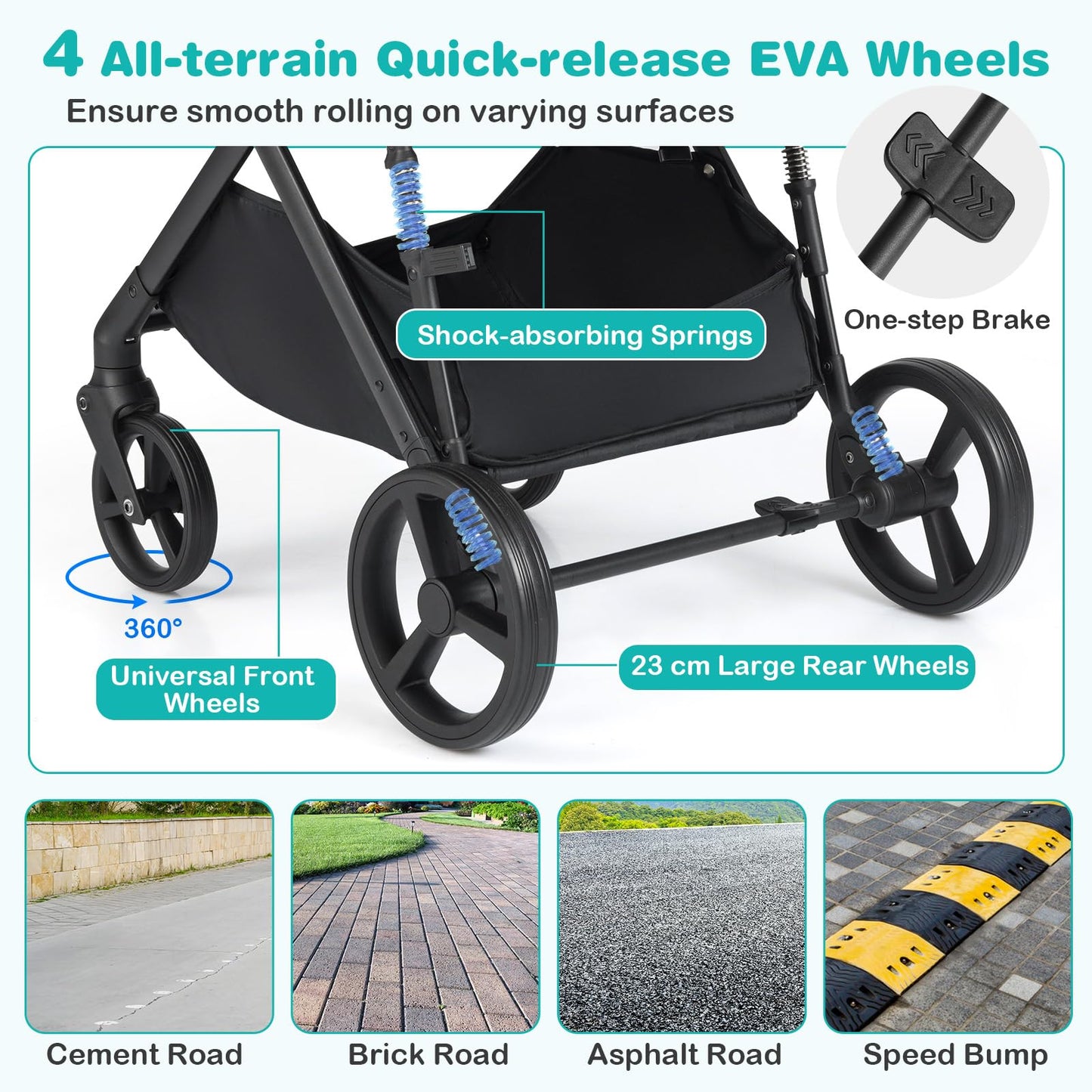 COSTWAY 3 in 1 Baby Stroller, Foldable Travel System Pram with Reversible Seat, Adjustable Canopy & Backrest, Mesh Net, Storage Basket, Lightweight Infant Newborn Pushchair for 0-36 Months (Grey)
