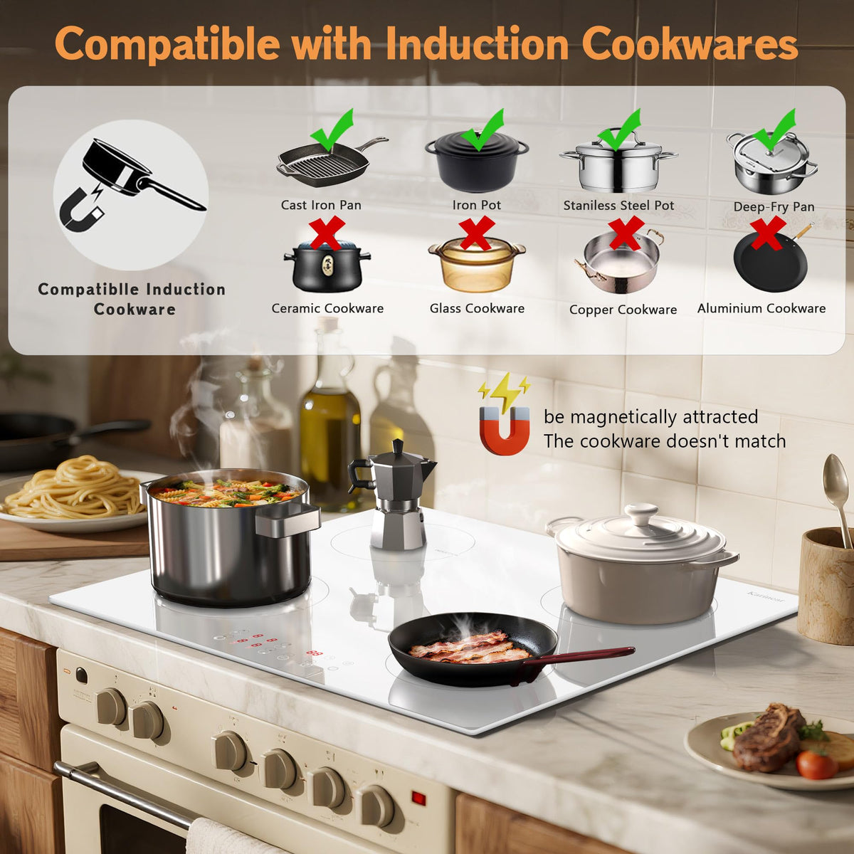 Karinear Built-in Induction Hob 4 Zones 60cm