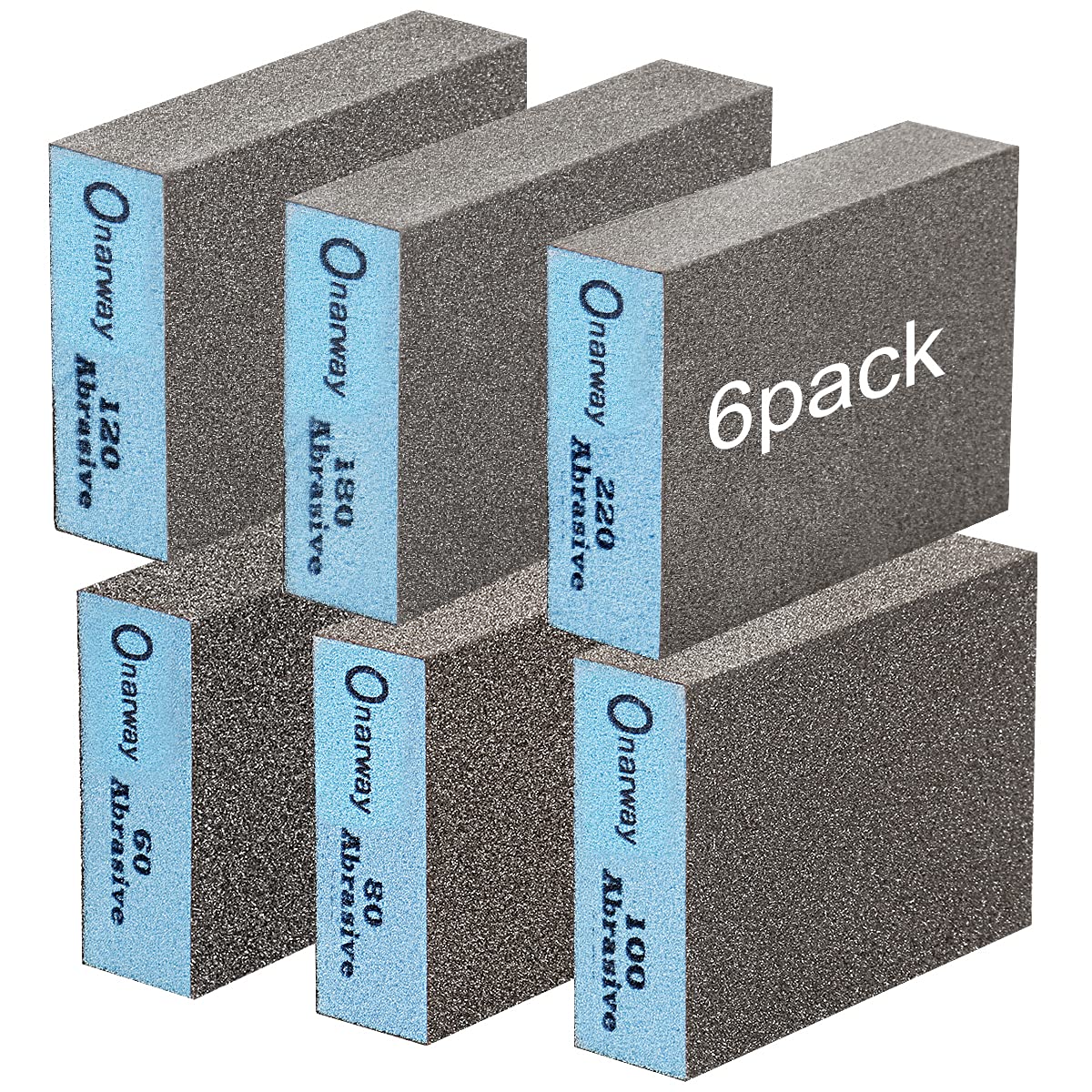 Onarway Sanding Blocks 24 Pack Wet and Dry Dual-use Sandpaper Sponges