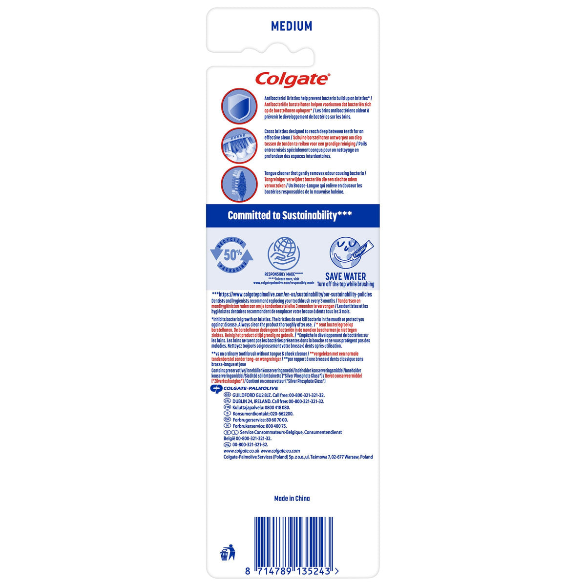 Colgate Zigzag Medium Bristles Manual Toothbrush (3-Pack)