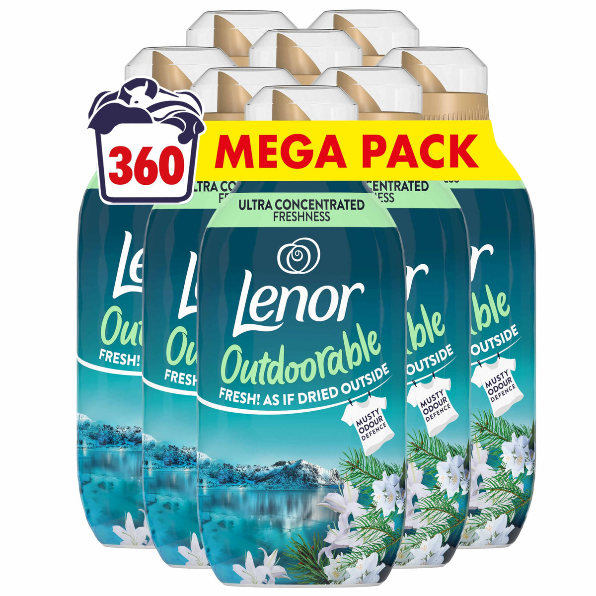 Lenor Outdoorable Fabric Conditioner 424 Washes (8x53), 8x742ml, Northern Solstice - Ultra Concentrated Freshness