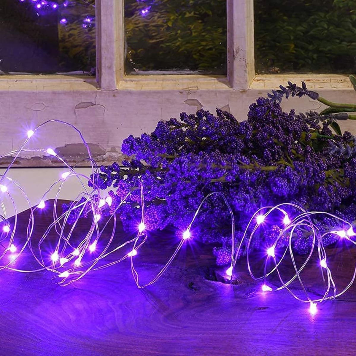Lezonic 2Pack Solar String Lights Waterproof,12M/40Ft 120LED Garden Lights