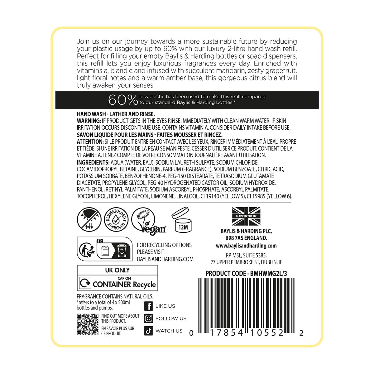 Baylis & Harding Signature Luxury Hand Wash 500ml 3 pack