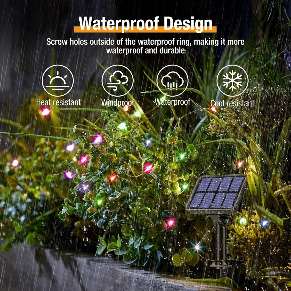 btfarm 2 Pack Solar String Lights Outdoor Garden, 15M/50FT 150 LED