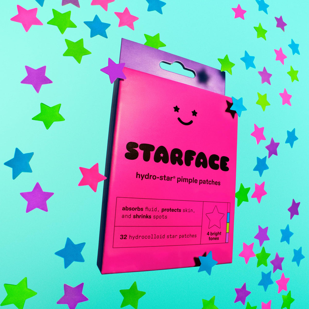 Starface Hydro-Star® Black Hydrocolloid Star-Shaped Pimple Patch, 96 ct