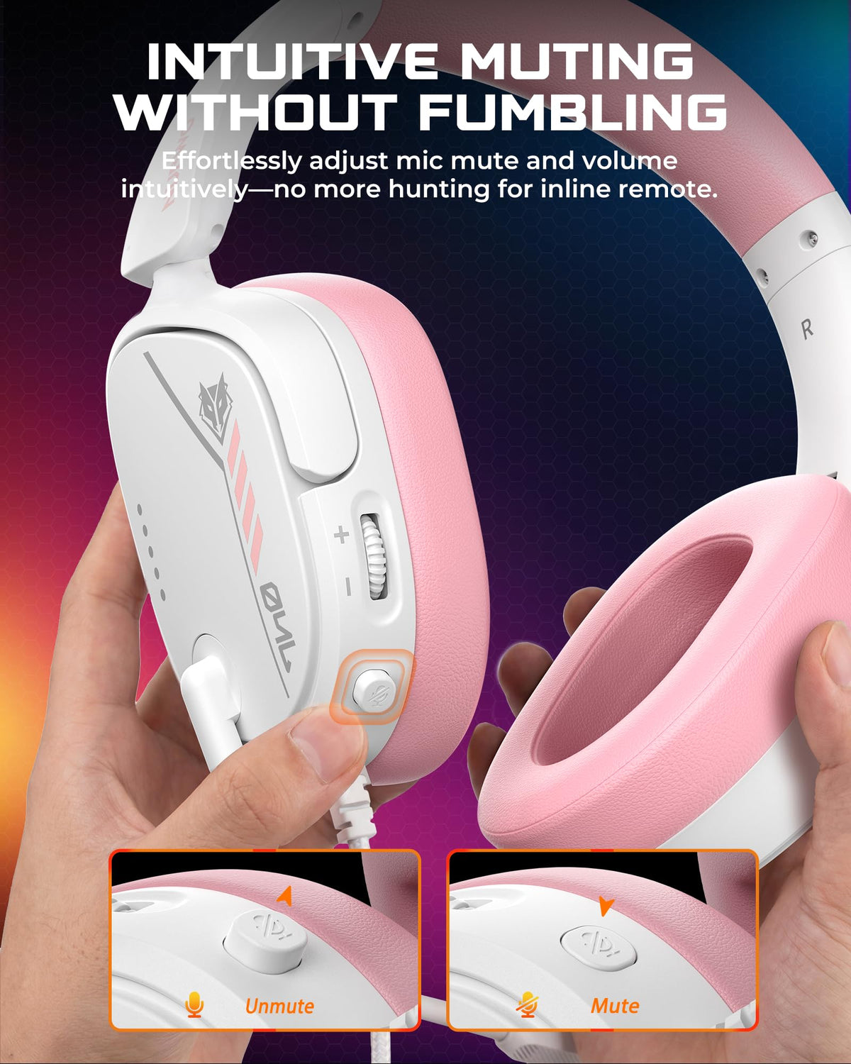 NUBWO HG04L Gaming Headset for PS5/PS4, Xbox Series X|S/Xbox One, Switch – 250g Lightweight, Clear Unidirectional Mic, Soft Memory Earmuffs, 3.5mm Jack for Gaming & Work