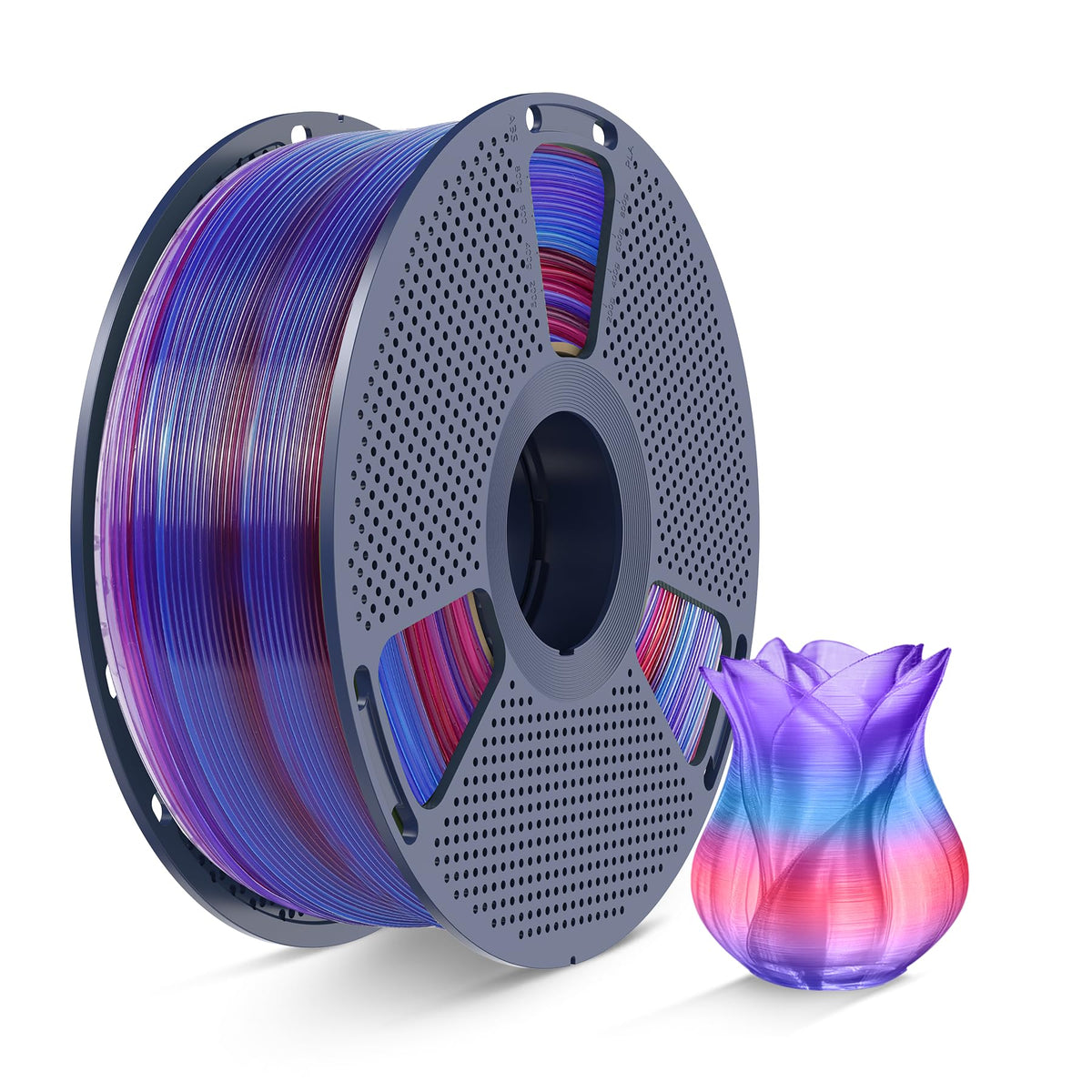 SUNLU 4KG Silk 2.0 PLA Filament 1.75, Gold+Silver+Titanium Steel+Copper Red