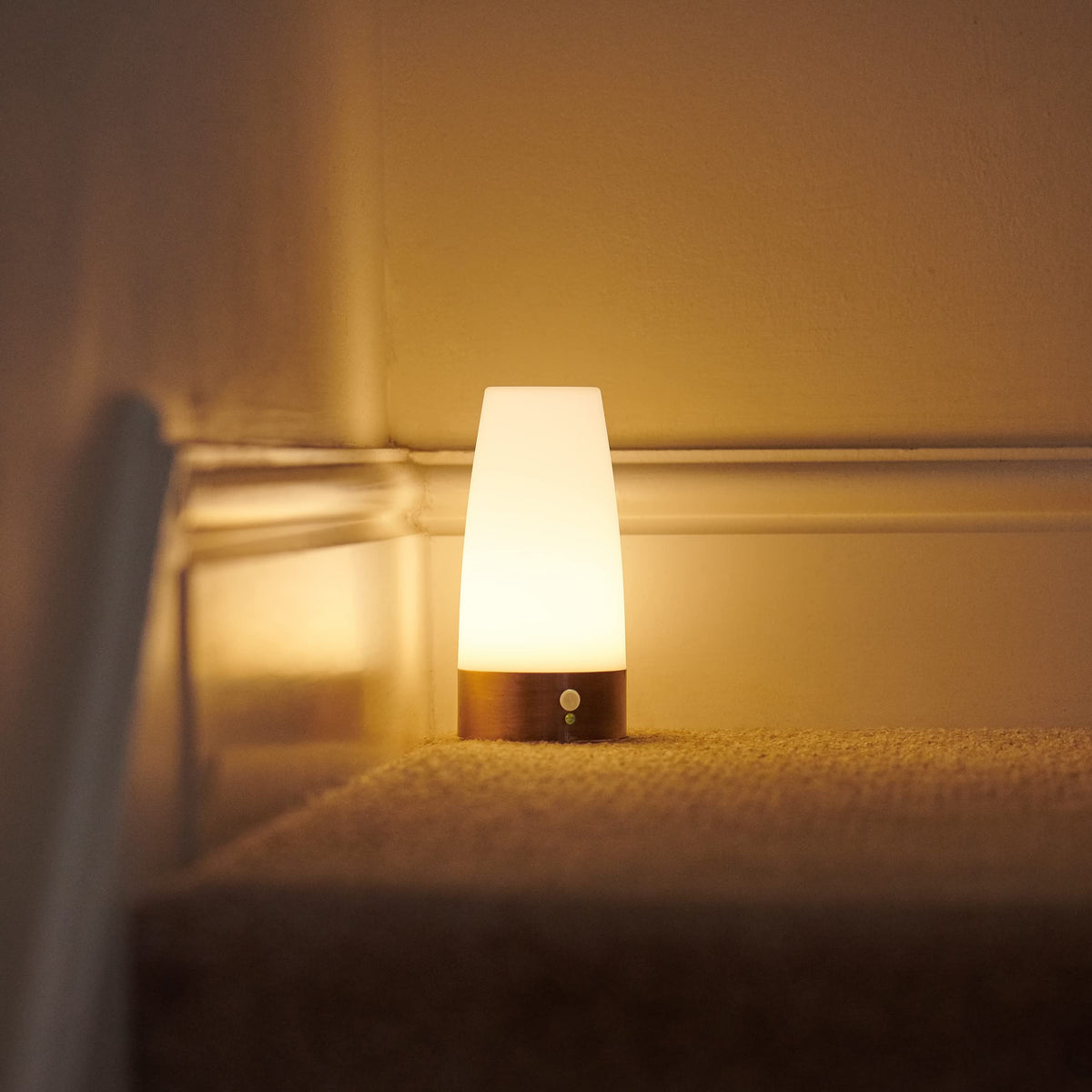 Auraglow Rechargeable Motion Sensor Table Lamp Round, LED Night Glow