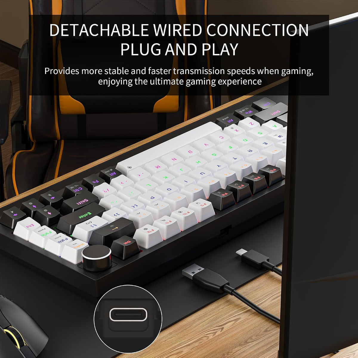 NEWMEN GM326 Mechanical Keyboard,Wired Gaming Keyboard,75% Percent Keyboard
