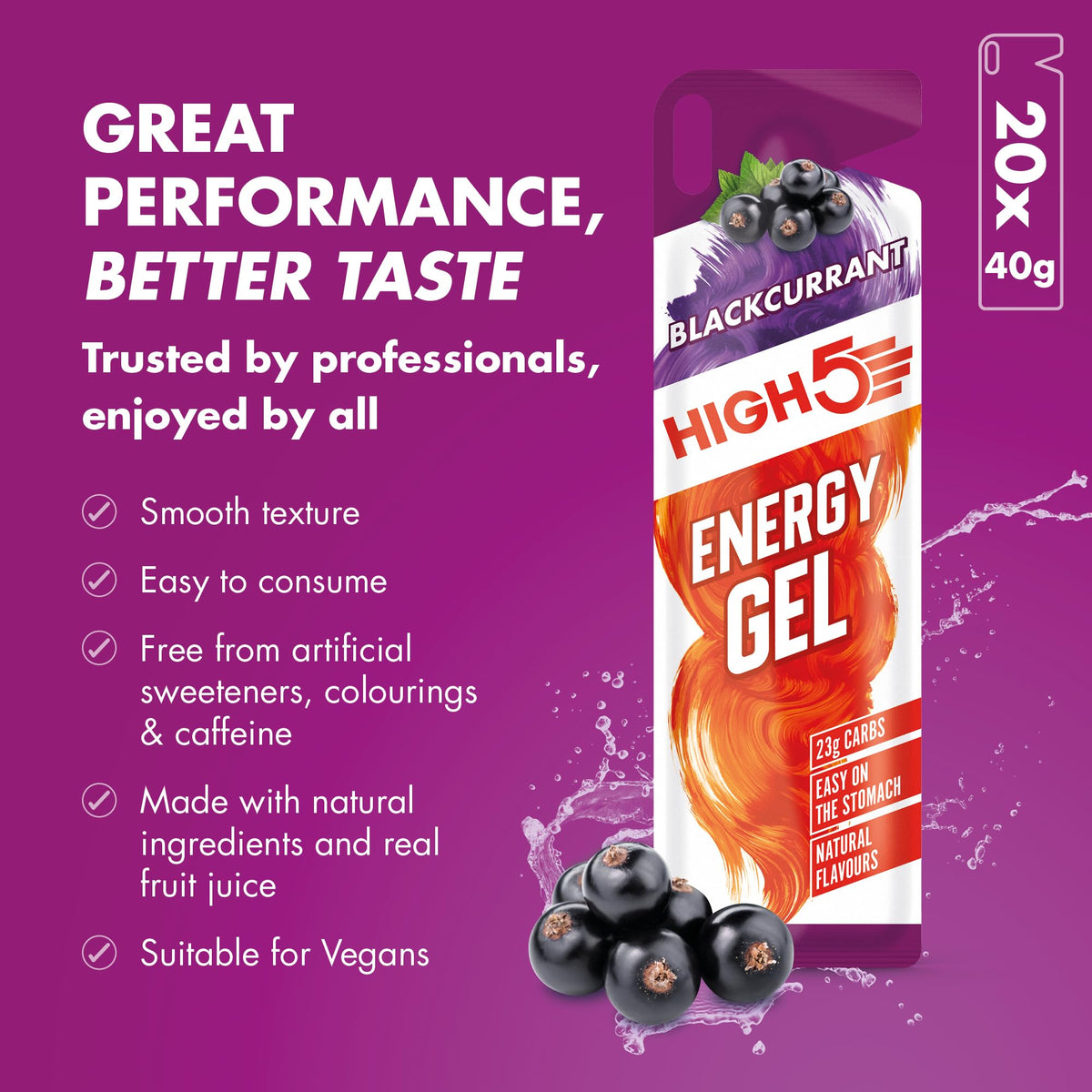 HIGH5 Energy Gels, Running Gel for Fast & Sustained Energy, Mixed, 8 x 40g