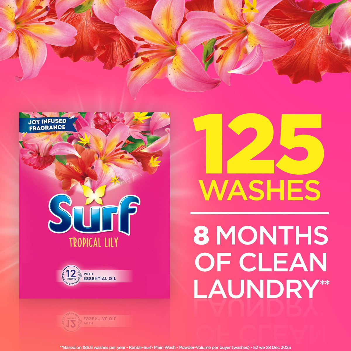 Surf Tropical Lily Detergent Washing Powder 125 Washes (6.25kg)