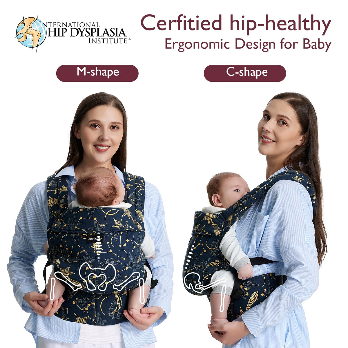Momcozy Baby Carrier for 3-24M/3.2-20kg, Waist 64-127cm, Cotton Khaki