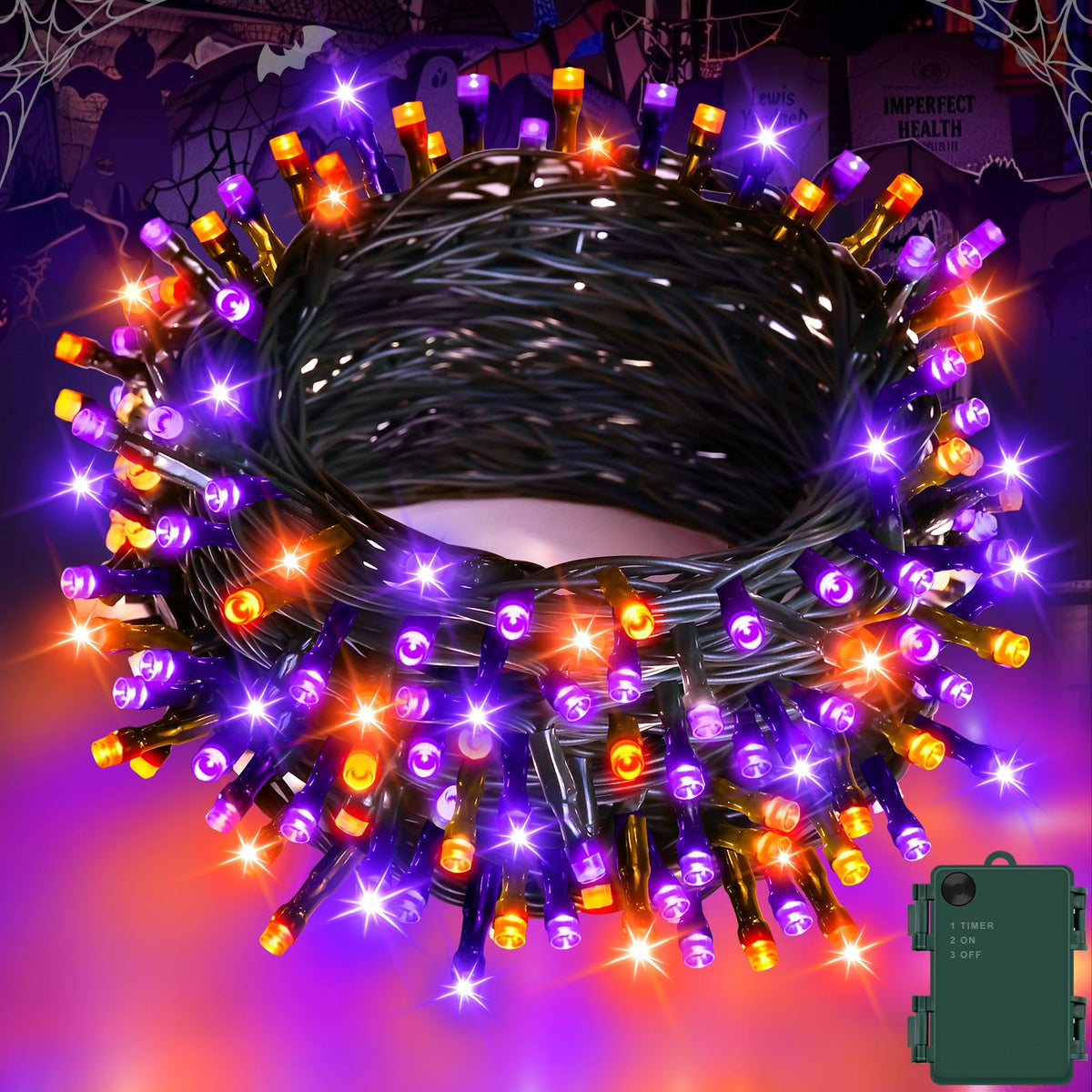 Gcstnn Battery Fairy Lights, 3M/9.8Ft 30LED Battery Powered Fairy Lights Indoor Outdoor with 6h Timer Waterproof String Lights On Green Cable,for Bedroom Christmas Tree Decorations,Garden-Cool White