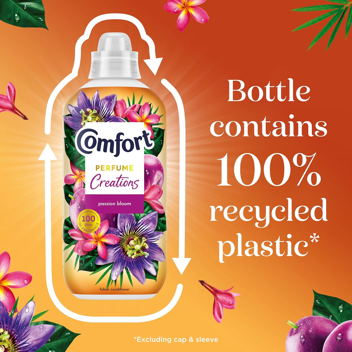 Comfort Perfume Creations Passion Bloom Fabric Conditioner with Motion-Activated Fragrance Technology 100 Days of Freshness 45 washes (1.35 L)