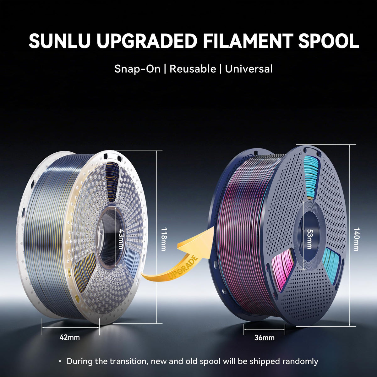 SUNLU Silk PLA+ Filament, Shiny Metallic Silk 3D Filament 1.75mm